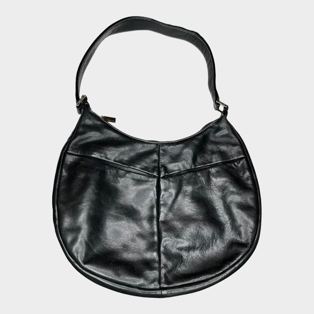 Perlina Butter Soft Black Leather Hobo